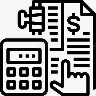 簿记会计和财务2线性图标图标