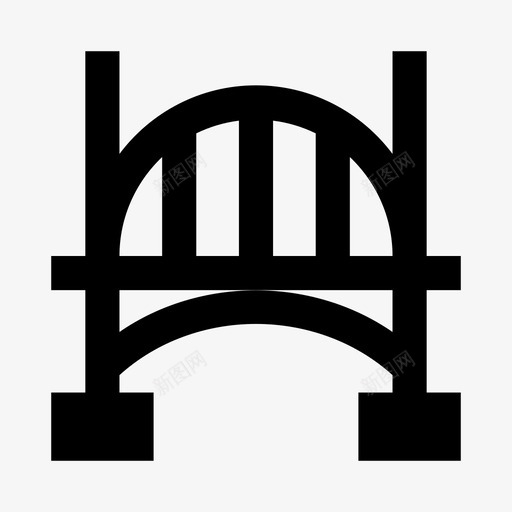 桥梁施工穿越图标svg_新图网 https://ixintu.com 实心 建筑物 施工 桥梁 河流 穿越