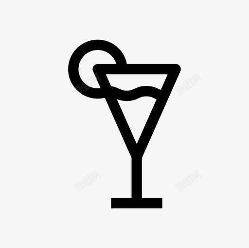 鸡尾酒夏季56直线型图标svg_新图网 https://ixintu.com 夏季56 直线型 鸡尾酒