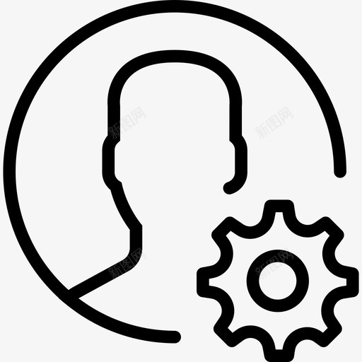 用户维护化身齿轮图标svg_新图网 https://ixintu.com 化身 用户 维护 设置 配置 齿轮
