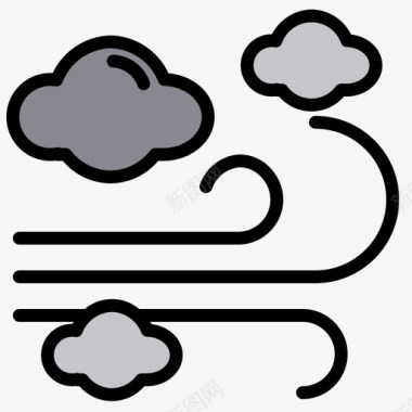 雾211天气线状颜色图标图标