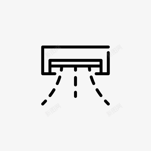 空调卧室11线性图标svg_新图网 https://ixintu.com 卧室 空调 线性