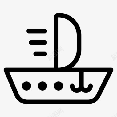 帆船船小船图标图标