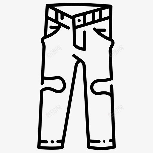 破洞牛仔裤衣服时装图标svg_新图网 https://ixintu.com 时装 牛仔裤 破旧衣服 破洞 衣服 裤子