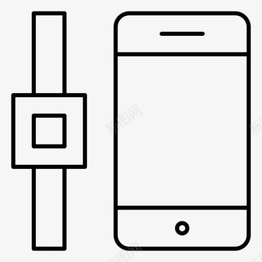 连接智能手表智能手机图标图标