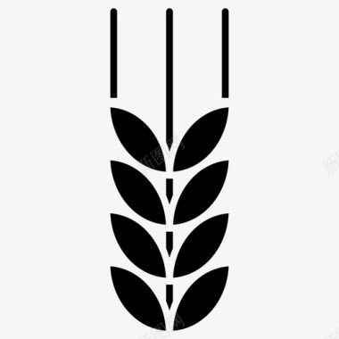 小麦农业秋天的黑暗图标图标