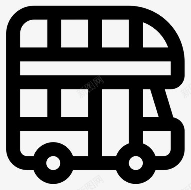 双层巴士公共交通轮廓图标图标