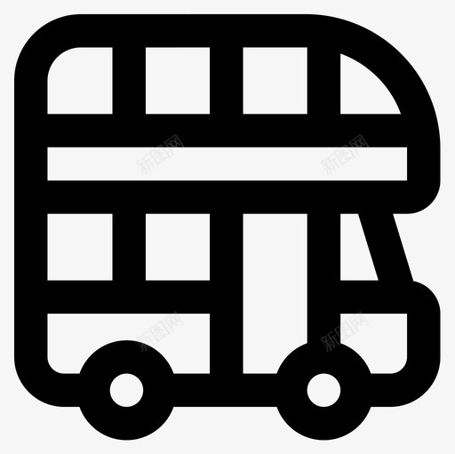 双层巴士公共交通轮廓图标svg_新图网 https://ixintu.com 公共交通 双层巴士 轮廓