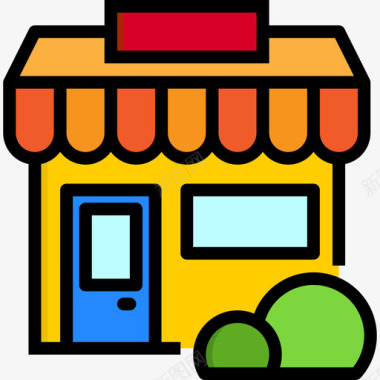 市场网上购物4线性颜色图标图标