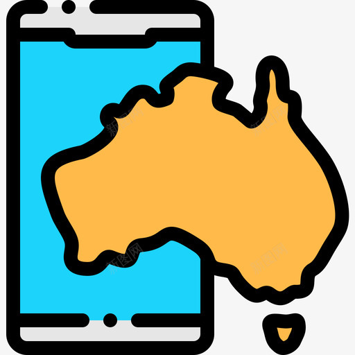 智能手机澳大利亚19线性颜色图标svg_新图网 https://ixintu.com 手机 智能 澳大利亚 线性 颜色
