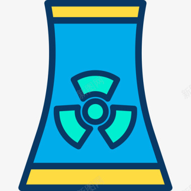 核电站能源26线性颜色图标图标