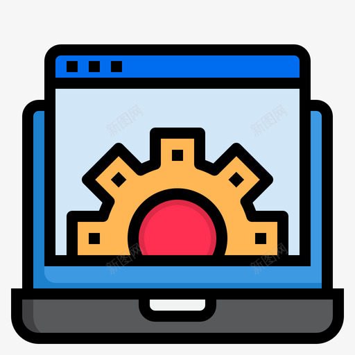 笔记本电脑工程92线性颜色图标svg_新图网 https://ixintu.com 工程92 笔记本电脑 线性颜色