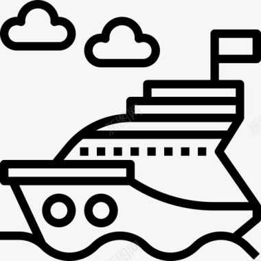 游艇休闲和旅游7线性图标图标