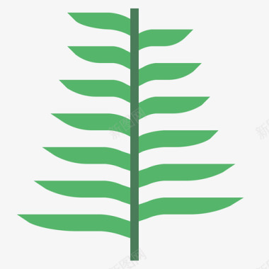 蕨类植物4号树平坦图标图标