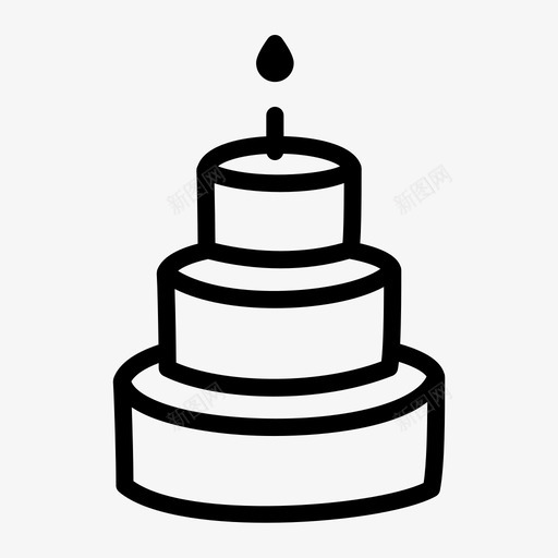 三层蛋糕生日蜡烛图标svg_新图网 https://ixintu.com 三层 分层 派对 生日 画薄 蛋糕 蜡烛