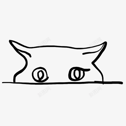 好奇的猫好奇的眼睛图标svg_新图网 https://ixintu.com 好奇 手绘 看起来 眼睛