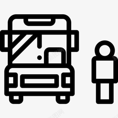 汽车公共交通21直线图标图标
