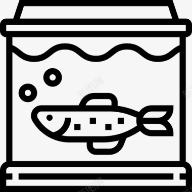 鱼缸家装21线型图标图标