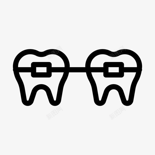 牙套牙齿健康图标svg_新图网 https://ixintu.com 健康 医疗 医疗卫生 口腔 标志 牙套 牙齿