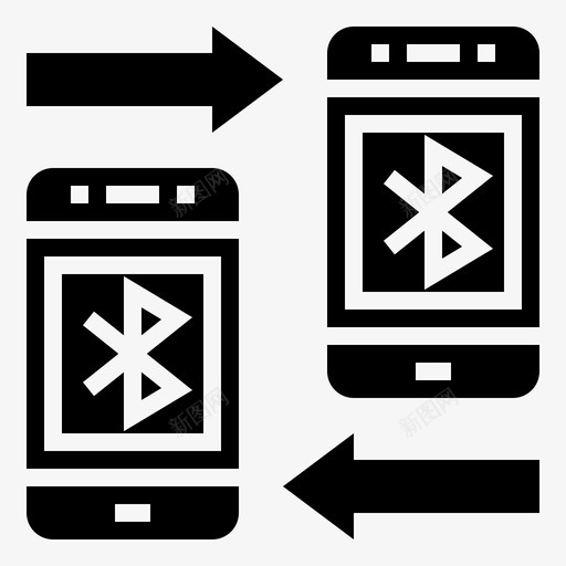 蓝牙智能手机应用程序3字形图标svg_新图网 https://ixintu.com 字形 应用程序 手机 智能 蓝牙