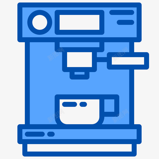 咖啡机家用设备16蓝色图标svg_新图网 https://ixintu.com 咖啡机 家用 蓝色 设备