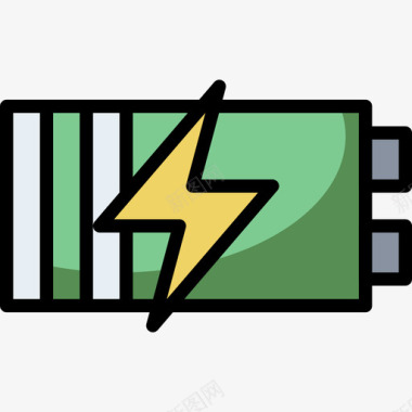电池拯救世界线性颜色图标图标