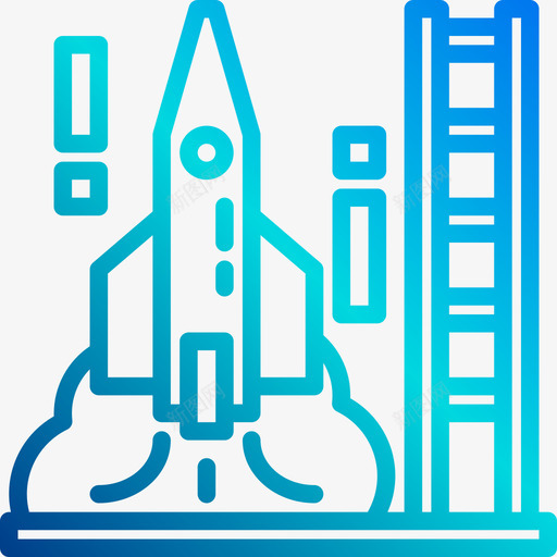 火箭发射太空与宇宙2线性梯度图标svg_新图网 https://ixintu.com 发射 太空 宇宙 梯度 火箭 线性