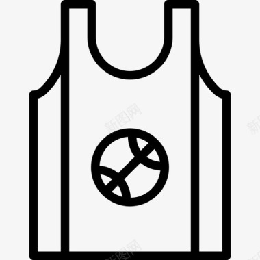 篮球运动衫运动和游戏9直线型图标图标