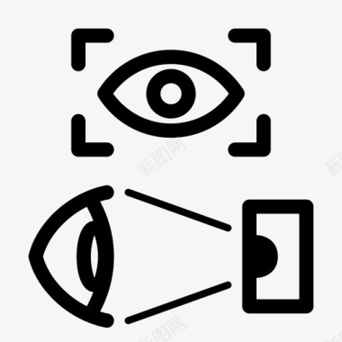虹膜识别眼睛扫描眼睛传感器图标图标