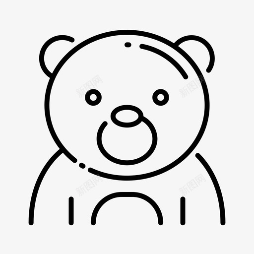 熊玩具36直线型图标svg_新图网 https://ixintu.com 熊 玩具36 直线型