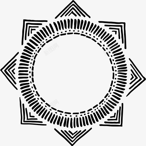 手绘部落图案波西米亚圆圈图标svg_新图网 https://ixintu.com 圆圈 太阳 手绘曼陀罗图案 手绘部落图案 波西米亚