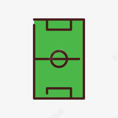 足球场5号公园线性颜色图标图标