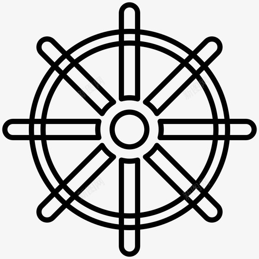 导航轮舵手帆船图标svg_新图网 https://ixintu.com 2px 图标 夏季 导航 帆船 线图 舵手