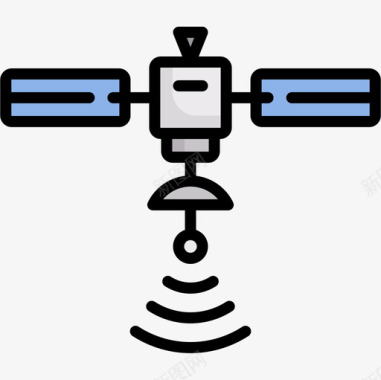 卫星互联网技术18线性彩色图标图标
