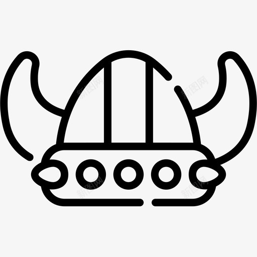 北欧海盗头盔童话3直线型图标svg_新图网 https://ixintu.com 北欧 头盔 海盗 直线 童话 线型