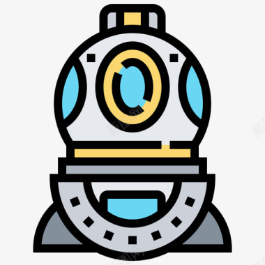 潜水头盔潜水16线颜色图标图标