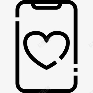 约会应用程序手机约会应用程序爱情通知图标图标