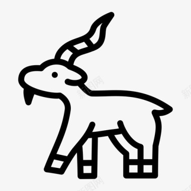羚羊动物角图标图标