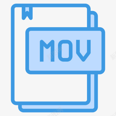 Mov文件类型18蓝色图标图标