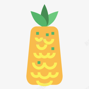 菠萝纯素19扁平图标图标