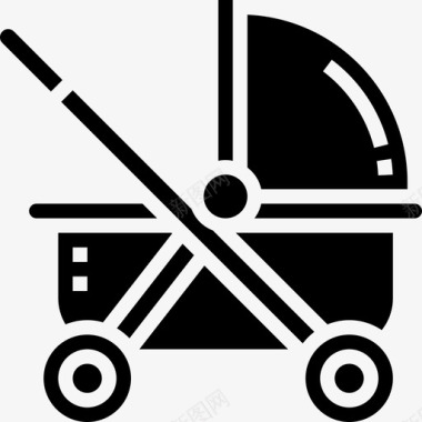 婴儿车运输工具字形图标图标