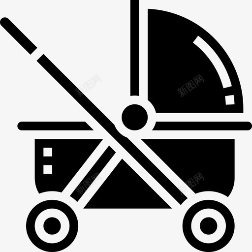 婴儿车运输工具字形图标svg_新图网 https://ixintu.com 婴儿车 字形 运输工具