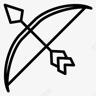 射箭箭弓和箭图标图标