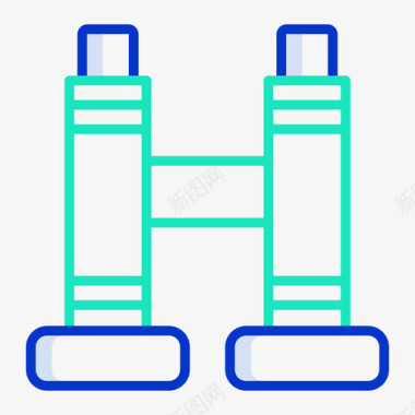 双筒望远镜旅行259线性彩色图标图标