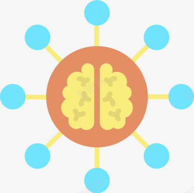 网络人工智能51扁平图标图标