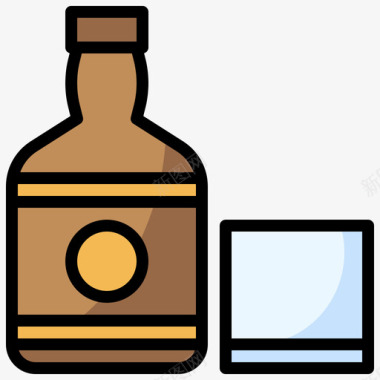威士忌39号饮料原色图标图标