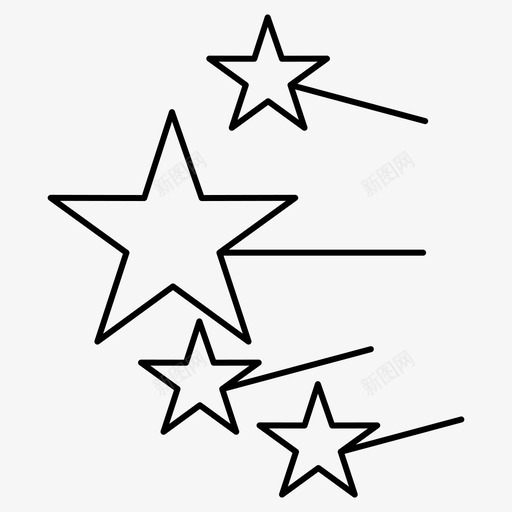 星星庆祝活动装饰品图标svg_新图网 https://ixintu.com 亮的 圣诞 庆祝活动 星星 流星 细线 装饰品 闪亮