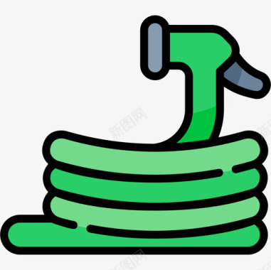 软管清洁67线性颜色图标图标