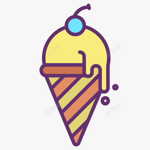 冰淇淋筒咖啡图标4线性颜色svg_新图网 https://ixintu.com 冰淇淋 咖啡 图标 线性 颜色
