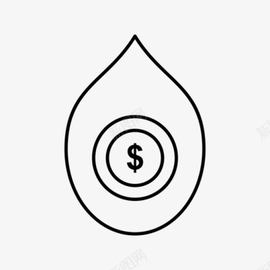 水滴美元金融图标图标